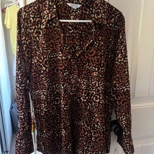 Nine West Brown and Black Button Down Shirt